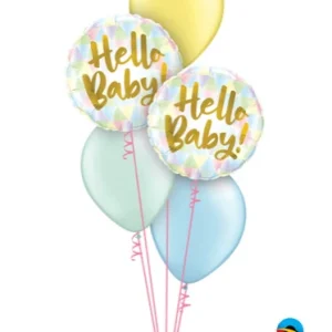 'Ciao Baby!' Bouquet di palloncini blu e gialli